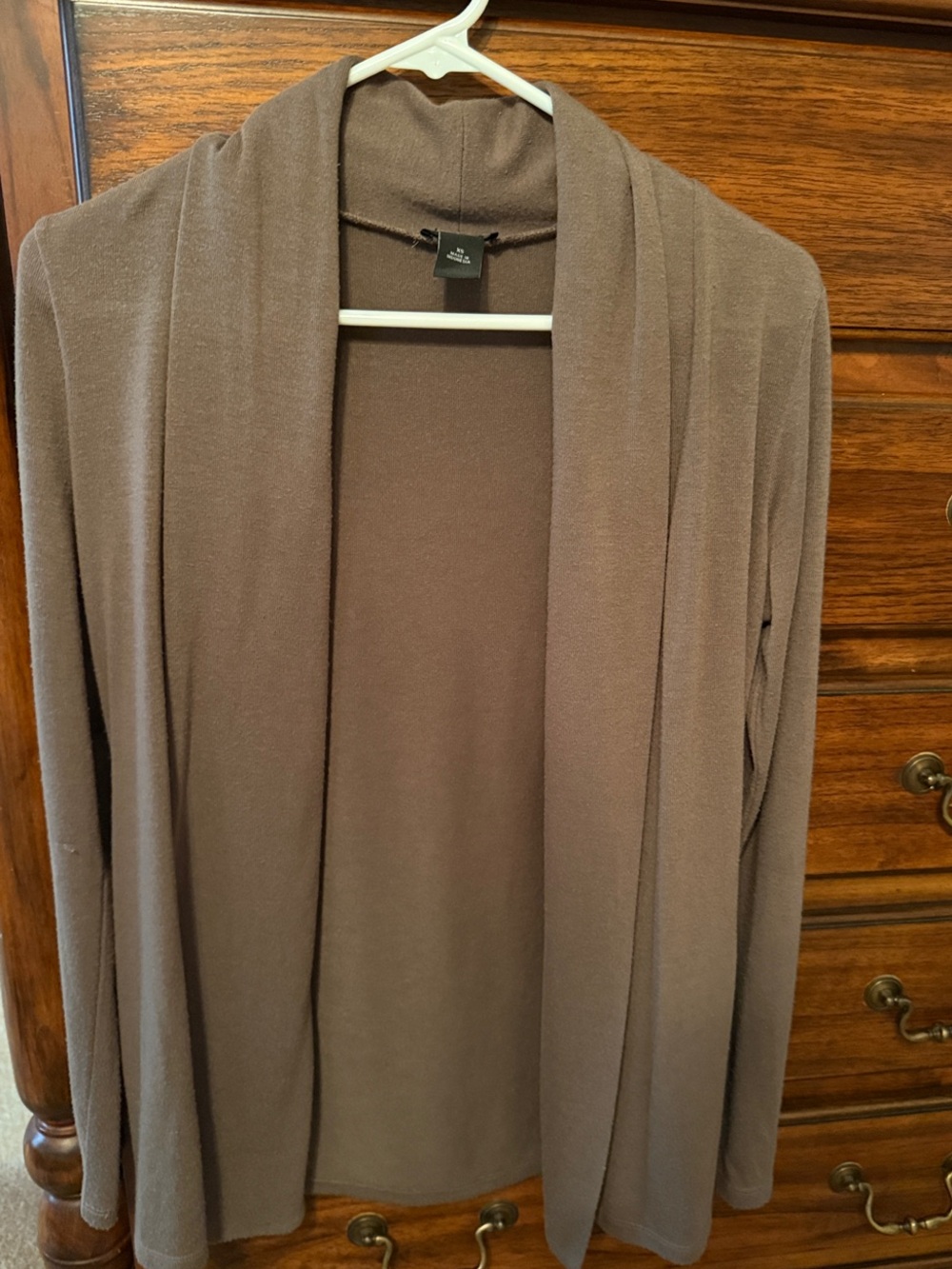 Ann Taylor Brown Open-Front Cardigan